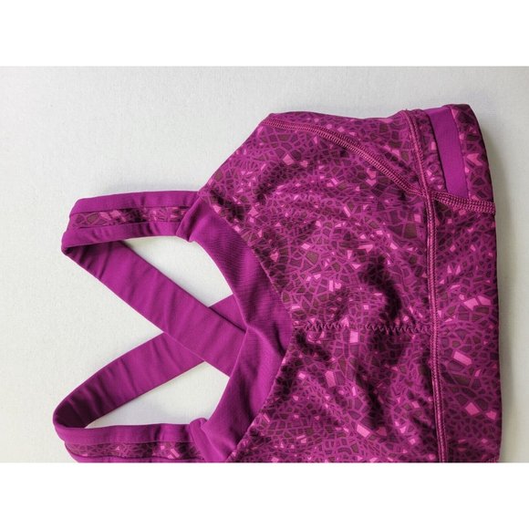 Lululemon Women 4 Purple Layer Sports Bra Wireless Wide Crossback Straps Stretch - Picture 3 of 8